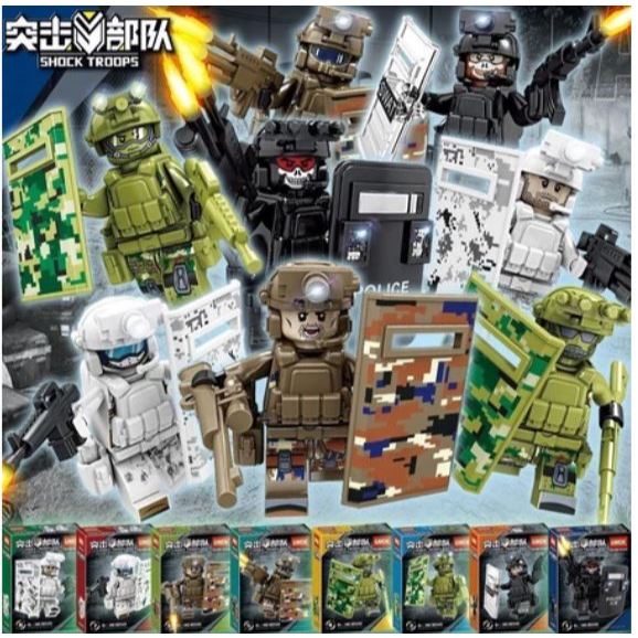 Brick SWAT Tentara Army Minifigure Soldier SWAT Kotak Kecil