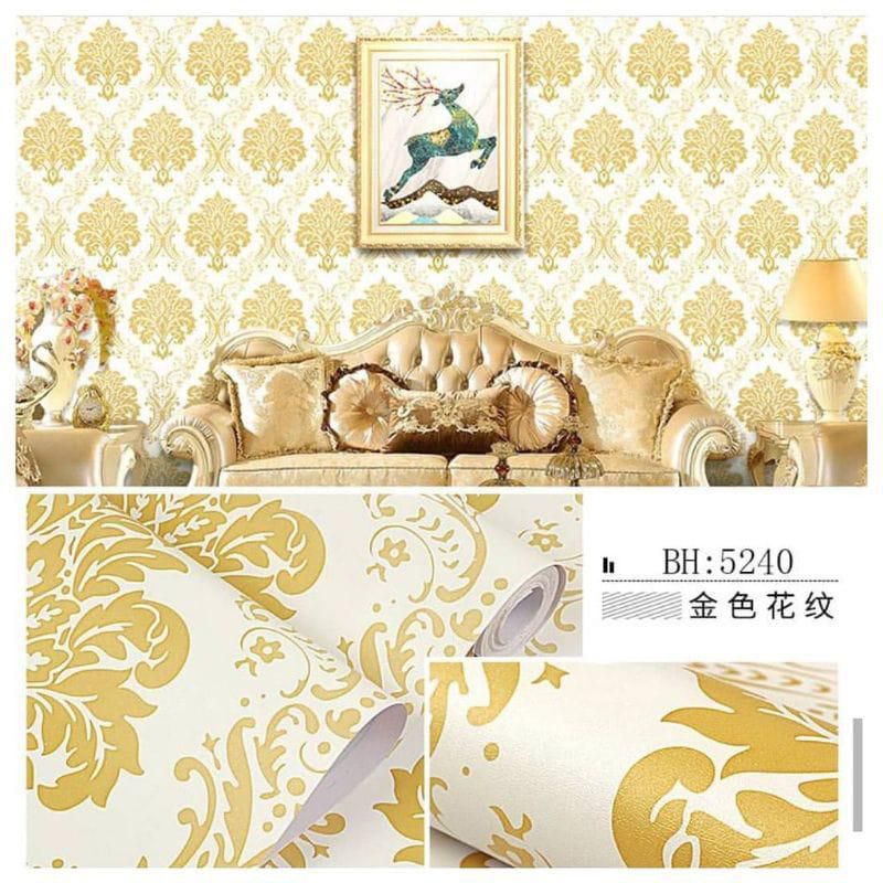 Wallpaper Dinding Motif Batik Wallpaper Dinding Batik Wallpaper Dinding 8-10M  Kamar Tidur Wallpaper