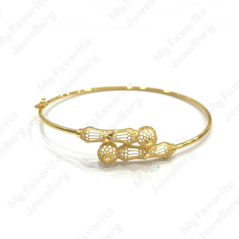 Gelang Bangle Tinju Model Kerawang RINGAN EMAS ASLI Kadar 700