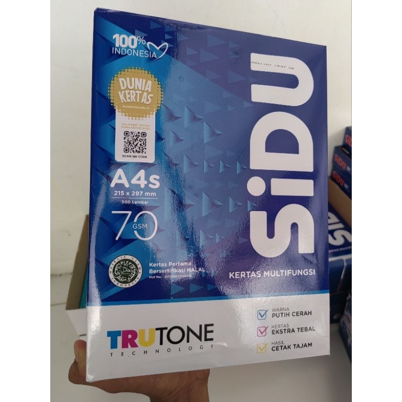 

kertas hvs fotocopy print murah 1 karton isi 5 rim sidu a4s 70gsm 215x297mm
