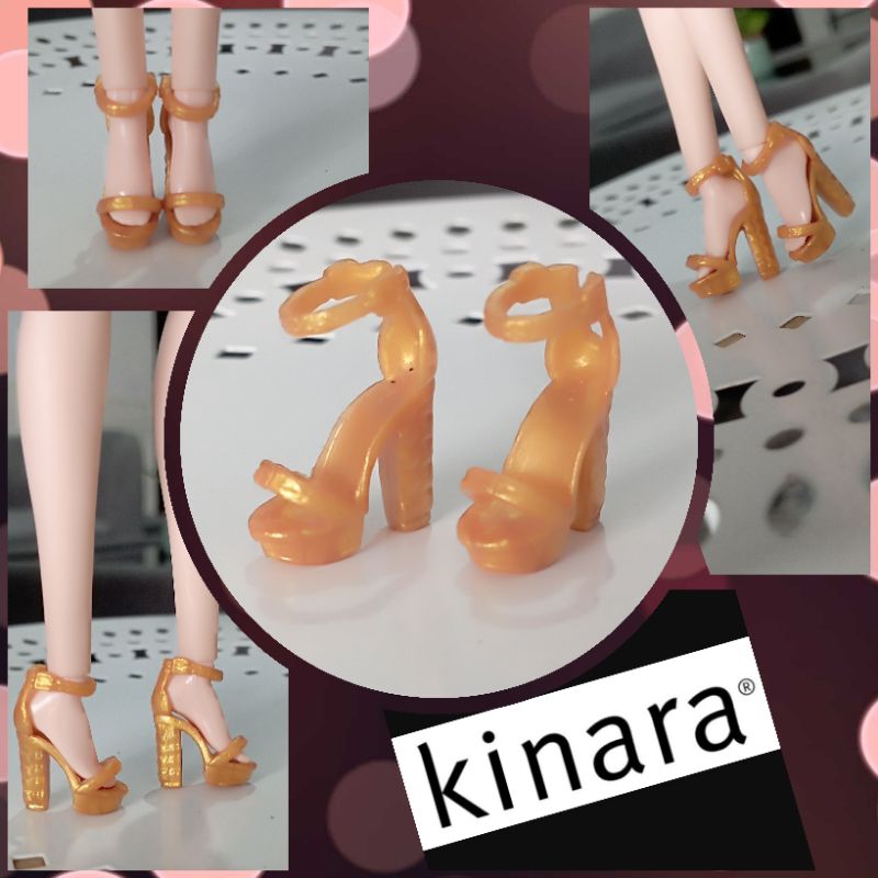 Sepatu Hells Gold Barbie Doll Original Mattel