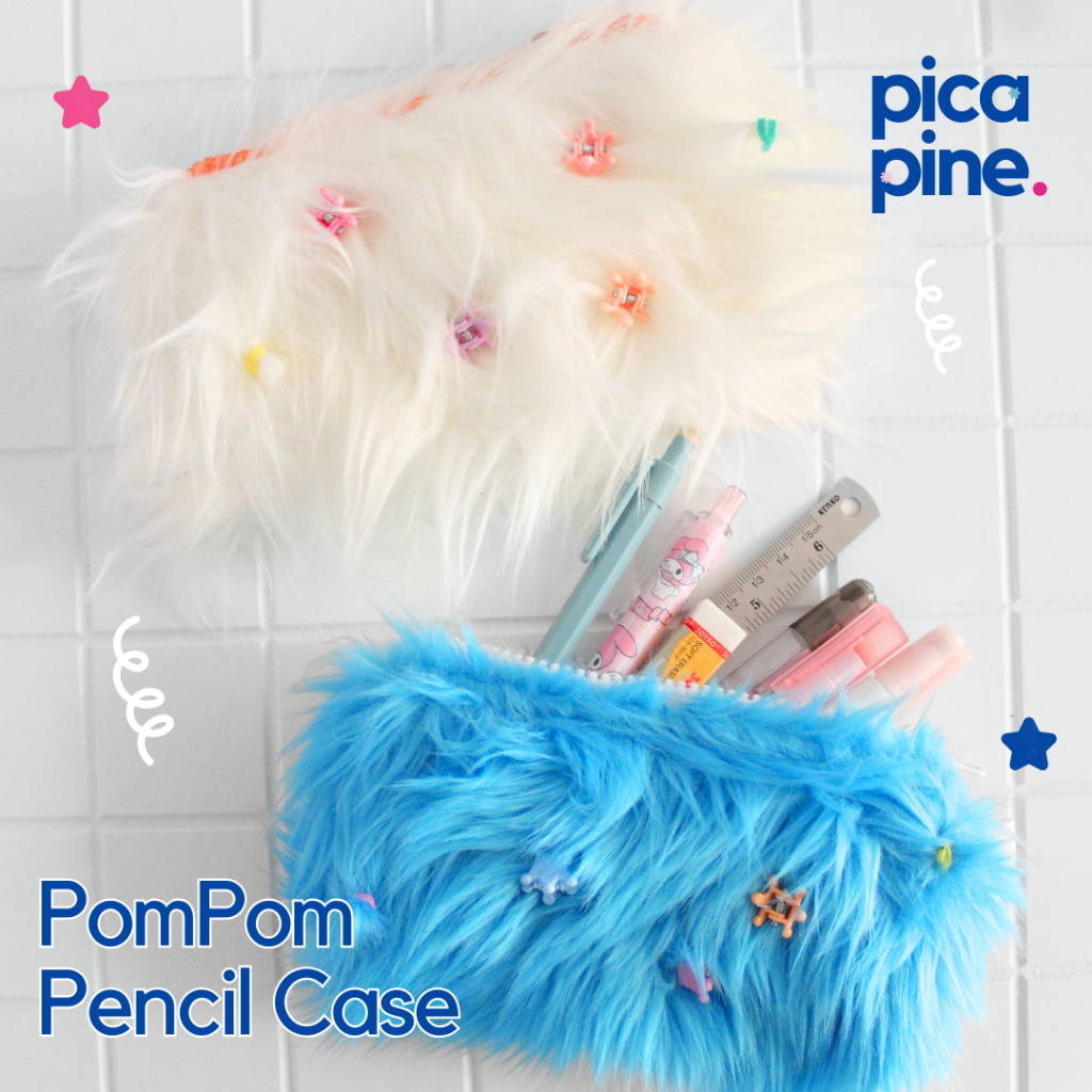 

Picapine pompom pencil case | kotak pensil pen alat tulis |Bulu Lucu Halus Lembut Tempat Penyimpanan