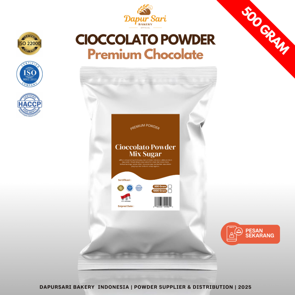 

DAPURSARI - COCOA POWDER PREMIUM / COKLAT BUBUK - CIOCCOLATO POWDER 500 GRAM