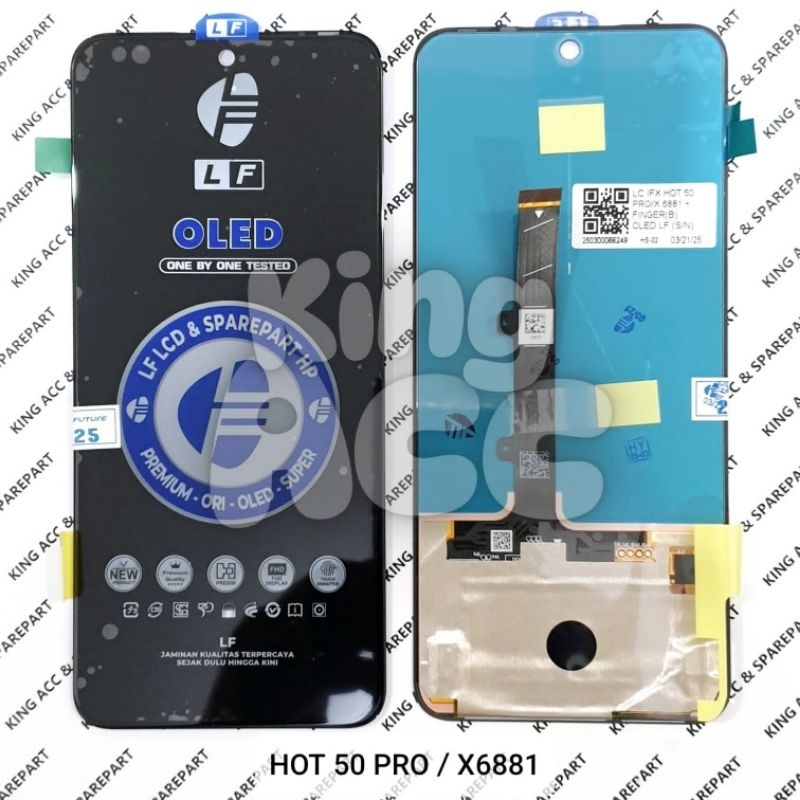 LCD TOUCHSCREEN INFINIX HOT 50 PRO / X6881 BLACK  OLED FINGERPRINT