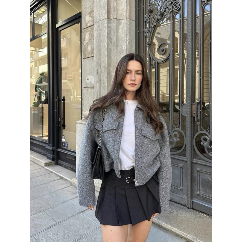 ETHEL COUTURE - Leighton Jacket / Musim Dingin Fall Wanita Autumn Spring Luaran Korea Import Lucu Ab