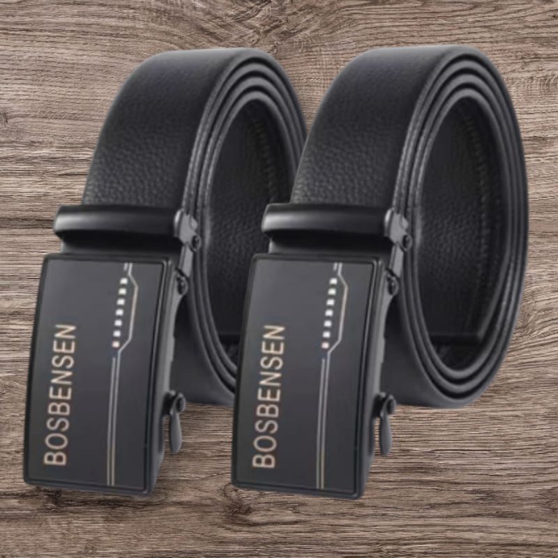 Ikat pinggang pria model rel ikat pinggang kulit pu ikat pinggang Bosbensen REL
