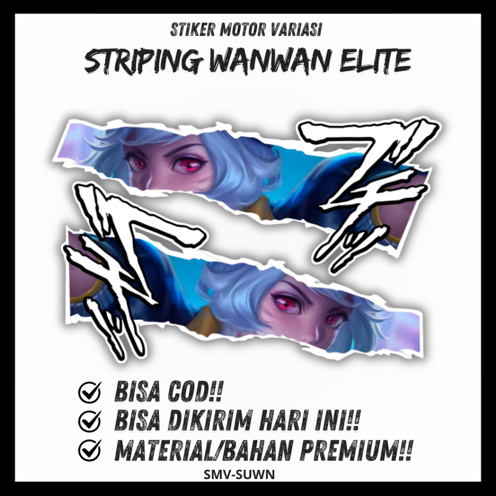 Stiker Striping Hero Wanwan Sticker Wan Wan Mobile Legend Universal Kanan Kiri
