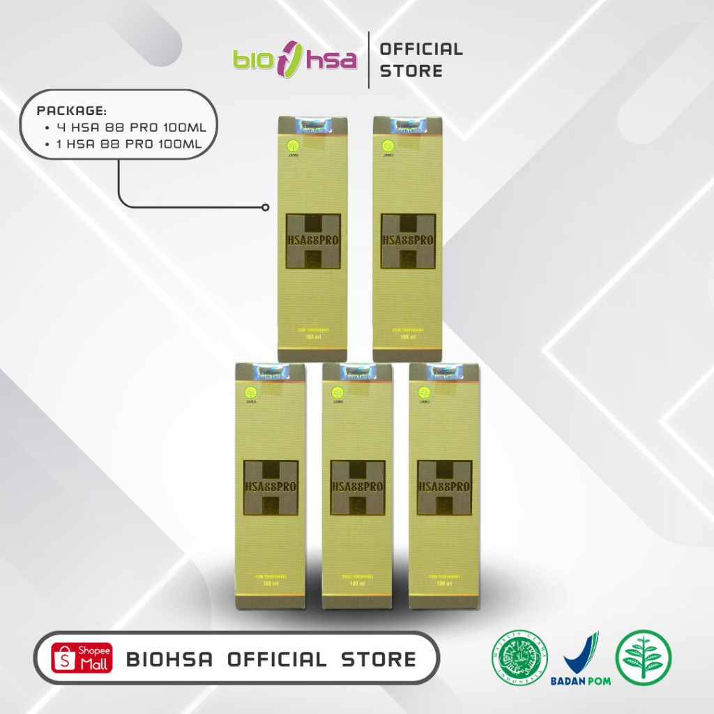HSA 88 PRO Minyak Herbal 100ml [Paket 4 + 1 Botol Minyak HSA88 PRO]