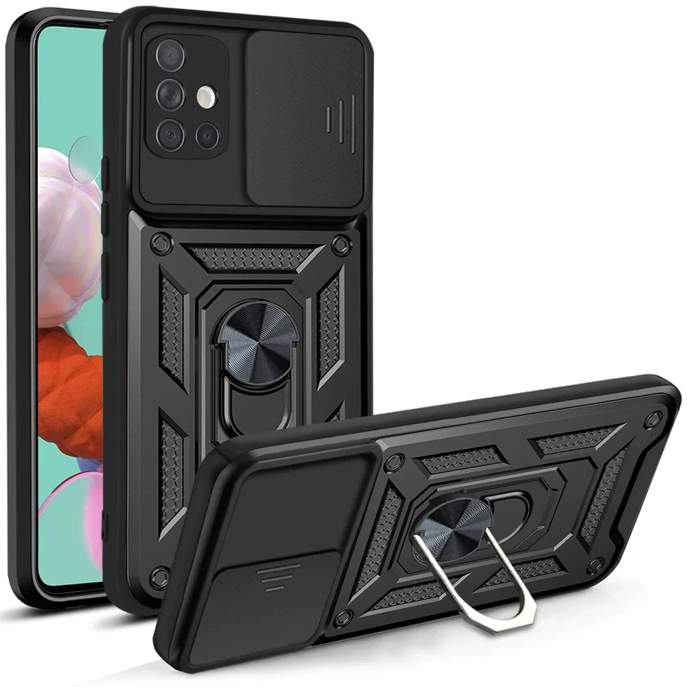 CASE SAMSUNG GALAXY A71 SLIDE IRING CAMERA COVER KICKSTAND (CASE PENUTUP KAMERA)