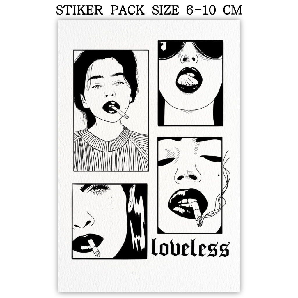 

Stiker Pack LOVELESS Ukuran 6 - 8 cm - High Quality & Waterproof