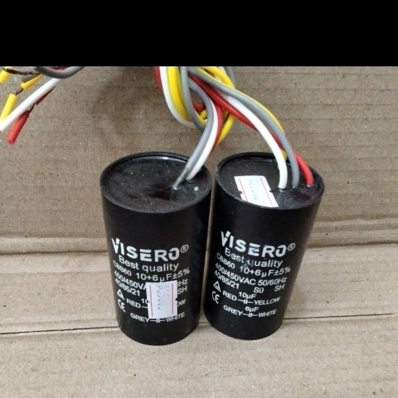 Capacitor/Kapasitor Mesin Cuci 450V6+10 Visero