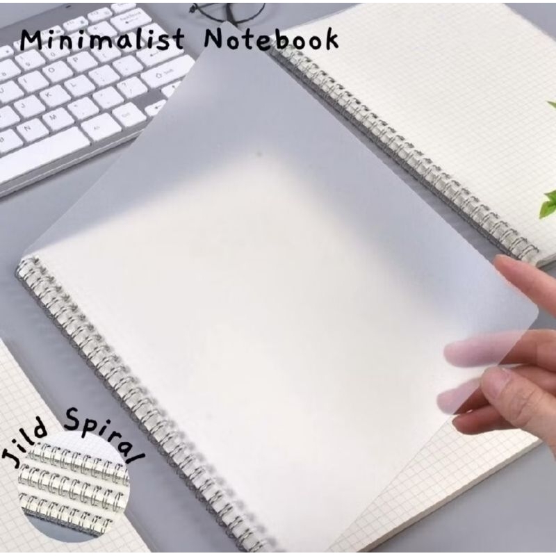 

A6 A5 B5 A4 Grid/Line/Blank Spiral Notebook Transparant 80 Lembar Note Book Buku Tulis Jurnal
