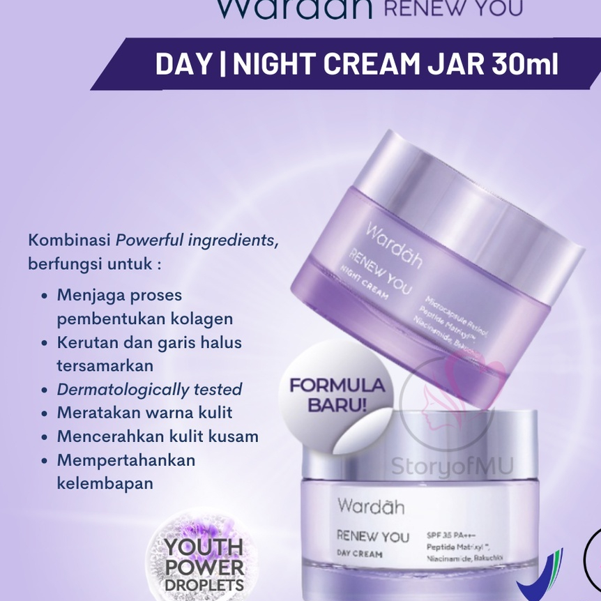 SKINCARE PART 13 || WARDAH RENEW YOU DAY MOISTURIZER RETINOL SERUM