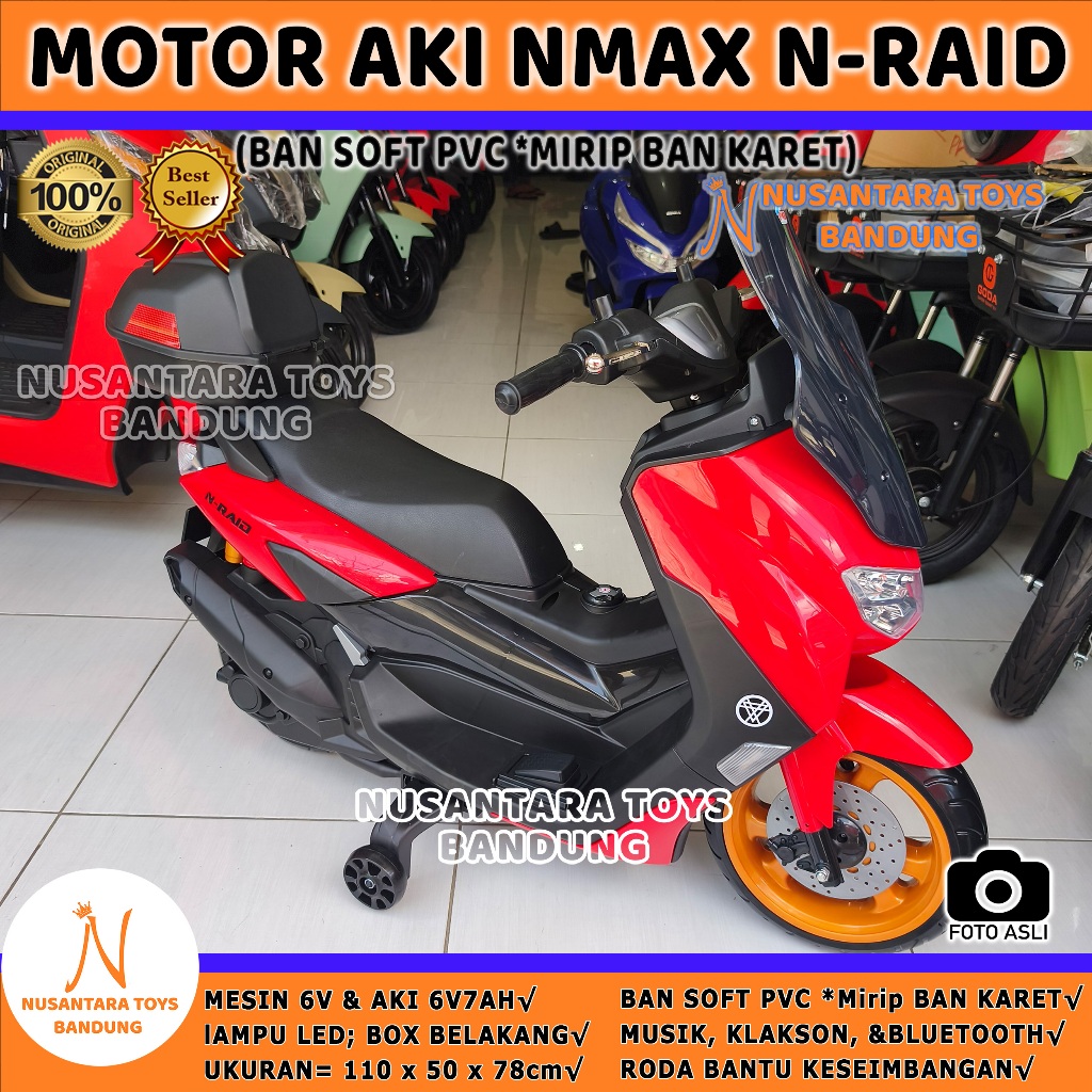 Motor Aki Anak NMax NRaid Ban Soft PVC Mirip Ban Karet Original PMB M599 SNI NMAX ANAK Terbaru