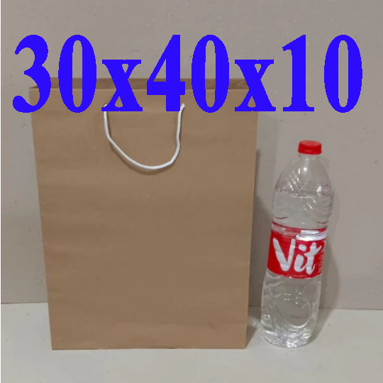

PAPER BAG KERTAS POLOS WARNA COKLAT BESAR (1) 30X40X10 HRG PER LUSIN (1 BUNGKUS)