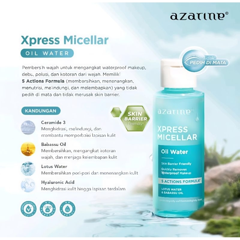 Azarine Xpress Micellar Oil Water 90ml (Biru)