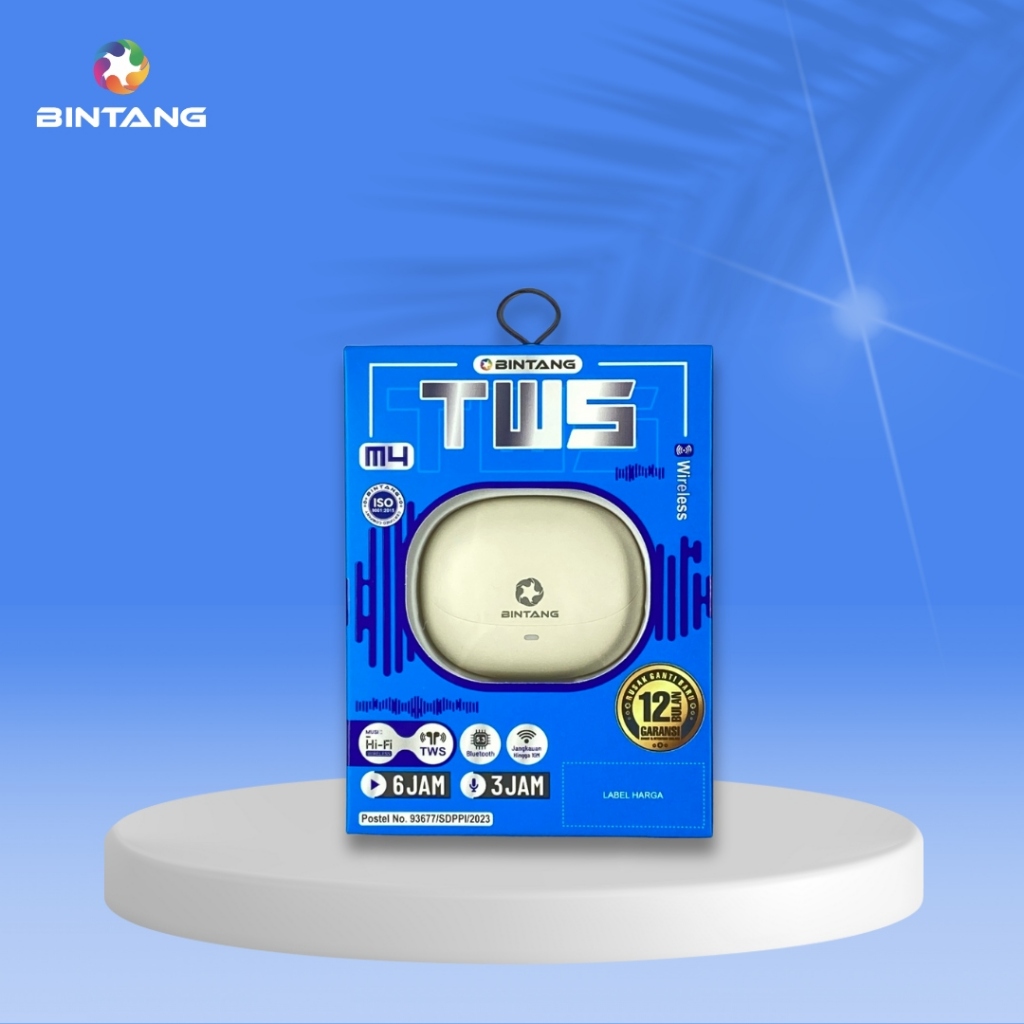 HEADSET EARPHONE BLUETOOTH TWS BT M4