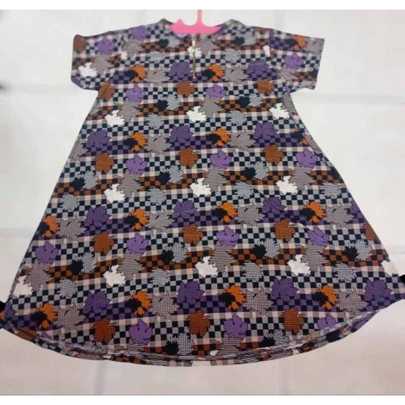 Daster Dress Wanita Jersey Korea Rok Klok Payung Zipper Resleting Kekinian