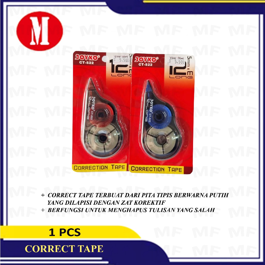 

Correction Tape Joyko CT-522 12mx5mm.