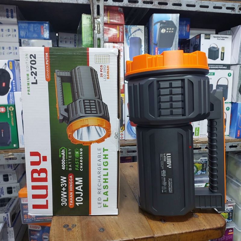 Senter tanga jumbo luby L-2702 cahaya putih senter tangan jumbo senter jarak jauh