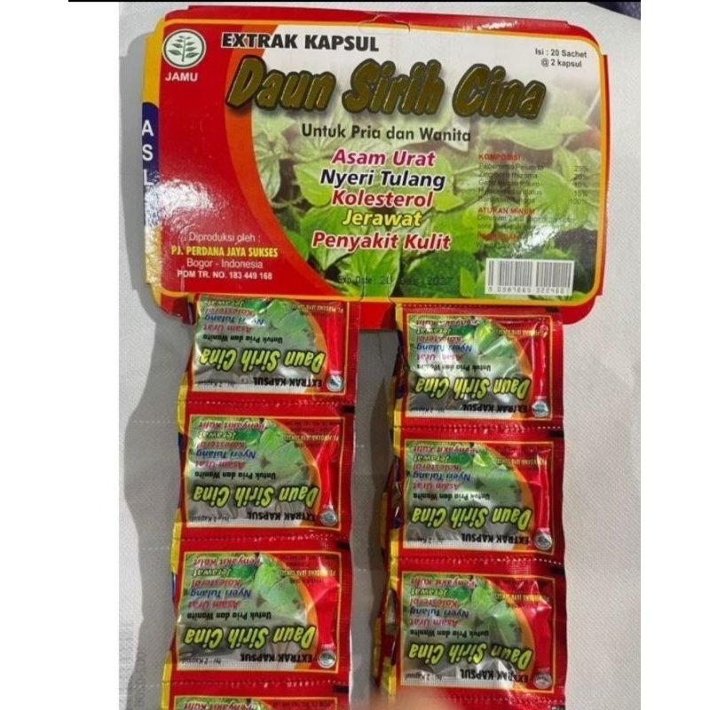 Daun Sirih Cina kapsul isi 10 Sachet 20 Kapsul
