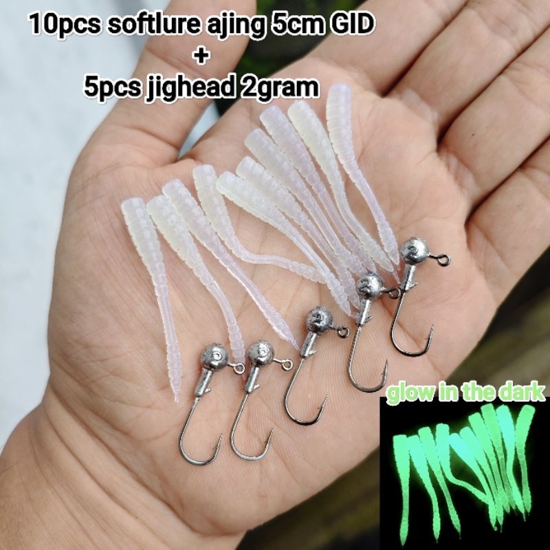 paket SOFTLURE AJING + JIGHEAD