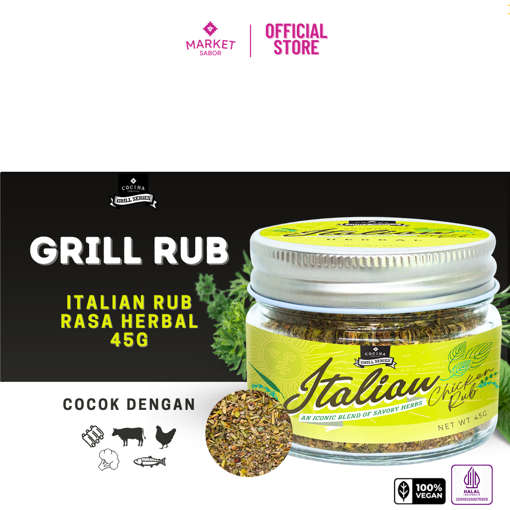 

Cocina Creativa Italian - 45g - Rub Herbal Gurih - Campuran Rempah