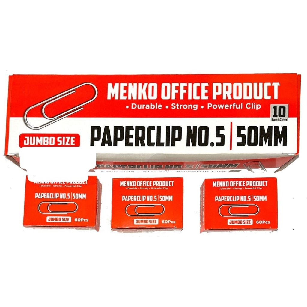 

Klip Kertas Paperclip Triagonal Clip Jumbo Besar No.5 ( 50 mm )
