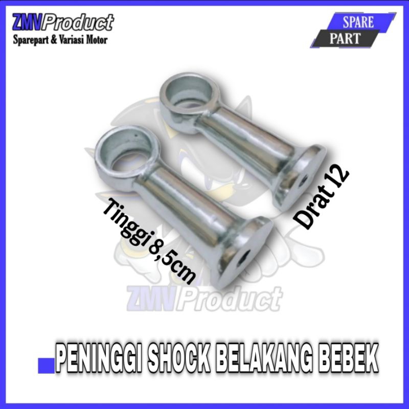 PENINGGI SHOCK BELAKANG ANTING SHOCK BELAKANG SEPEDA BEBEK TINGGI 8,5 CM DRAT 12 MOTORCYCLE
