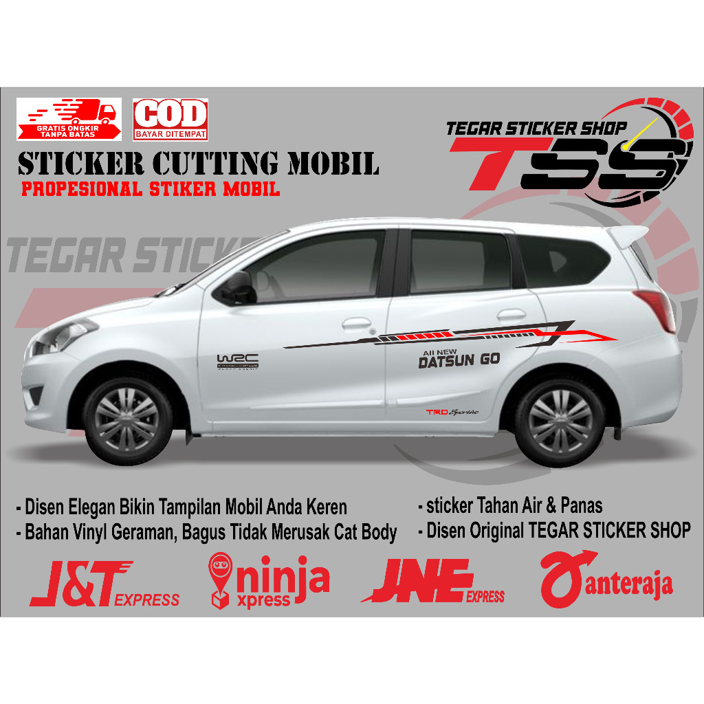 sticker mobil datsun go, sticker mobil datsun go, sticker mobil, sticker motif variasi body mobil.