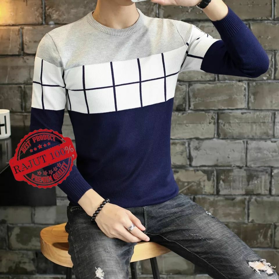 TBL - FELIX RAJUT Pria Sweater Bahan RAJUT SUPER GOOD QUALITY  LD104 PB70 PREMIUM