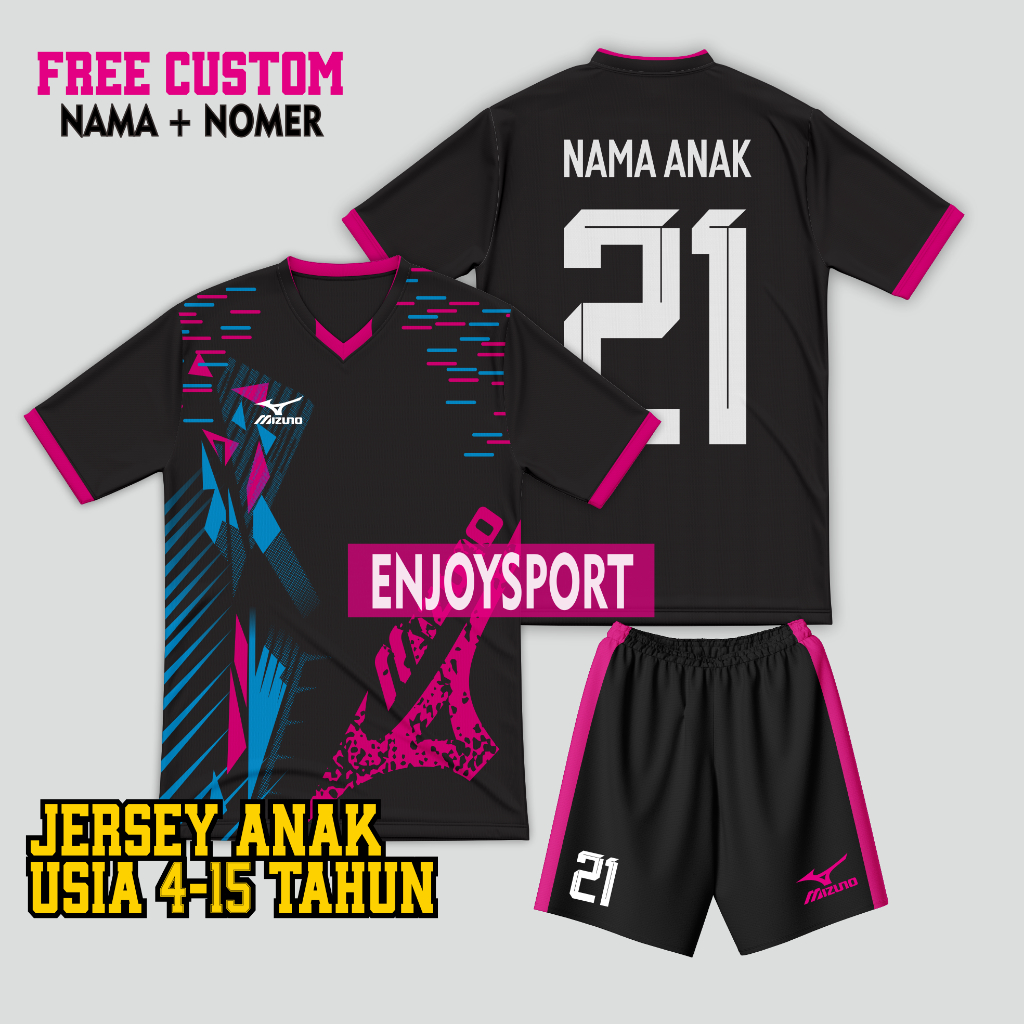 JERSEY FUTSAL ANAK FREE SABLON NAMA + NOMER, STELAN JERSEY BOLA FUTSAL ANAK