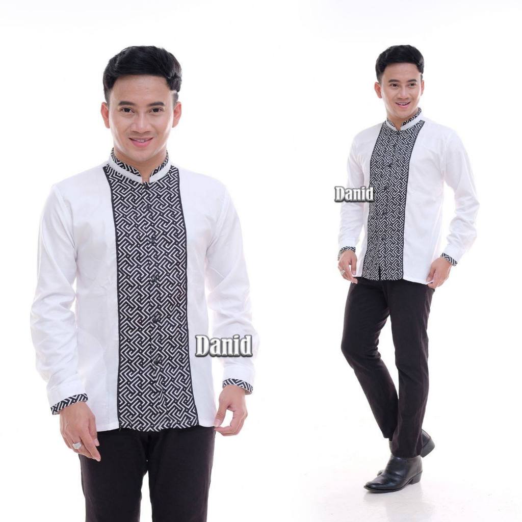 BAJU KOKO PUTIH DEWASA LENGAN PANJANG/BAJU KOKO PUTIH DEWASA BORDIR/KOKO GUS AZMI/KOKO BORDIR MOTIF