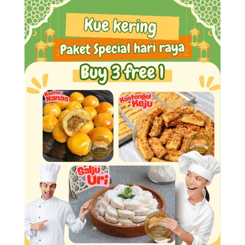 

kue kering lebaran, Nastar Nanas, kastengel keju, kue salju