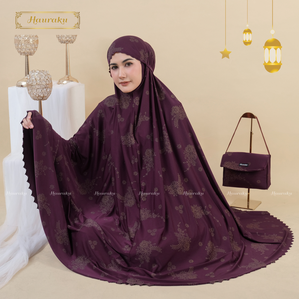 HauraKu - Mukena Dewasa Jersey Premium Mewah Mukena 2In1 Jumbo