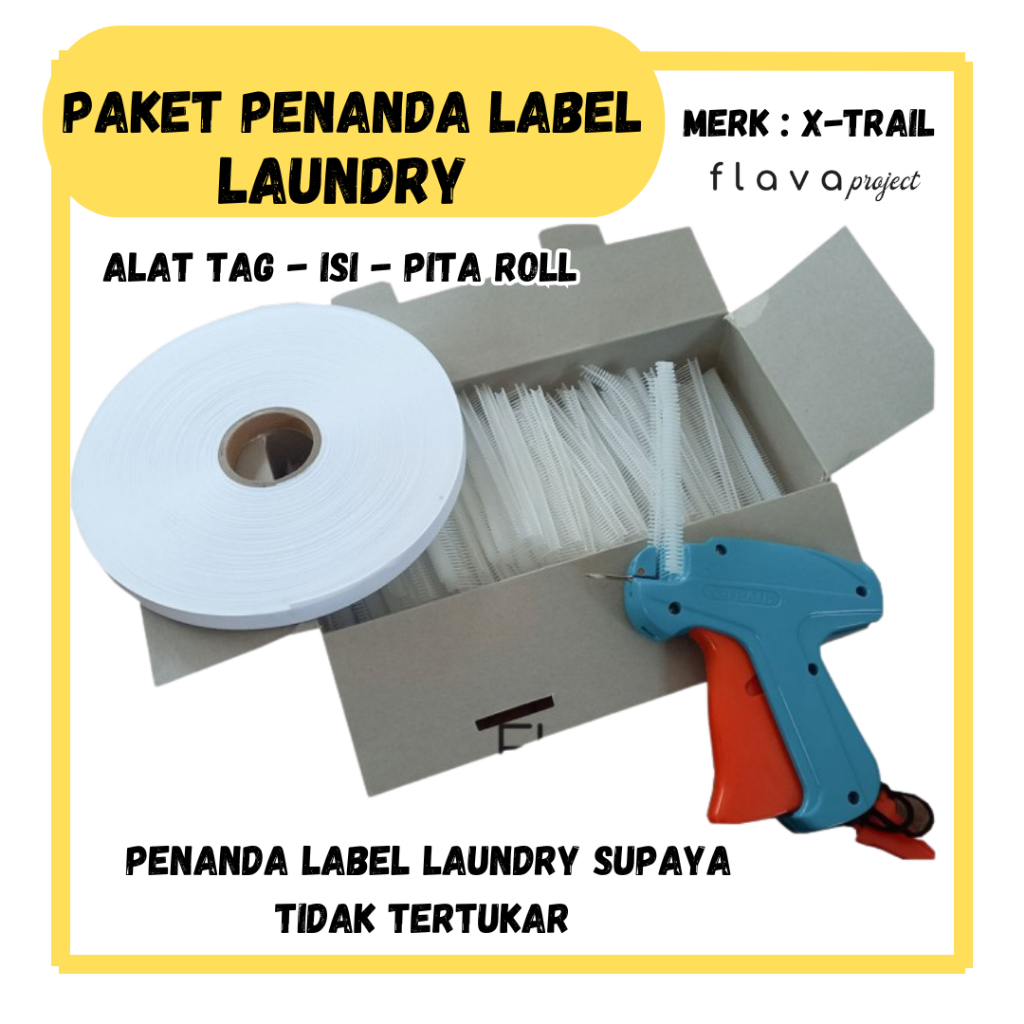 

Paket alat tembak + isi arrow pin & pita label penanda cucuan laundry 3/4' (1,8cm) murah