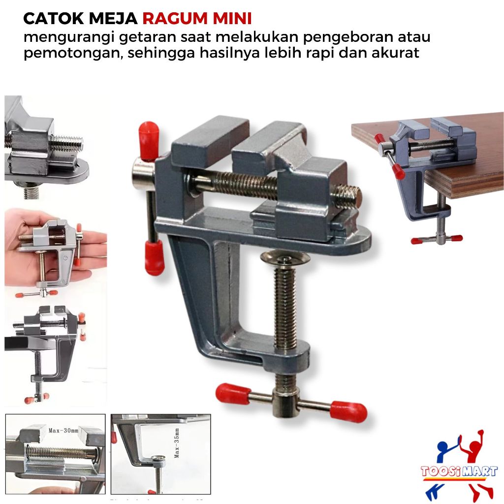 Catok Meja Ragum Mini Clamp Penjepit Kayu Besi