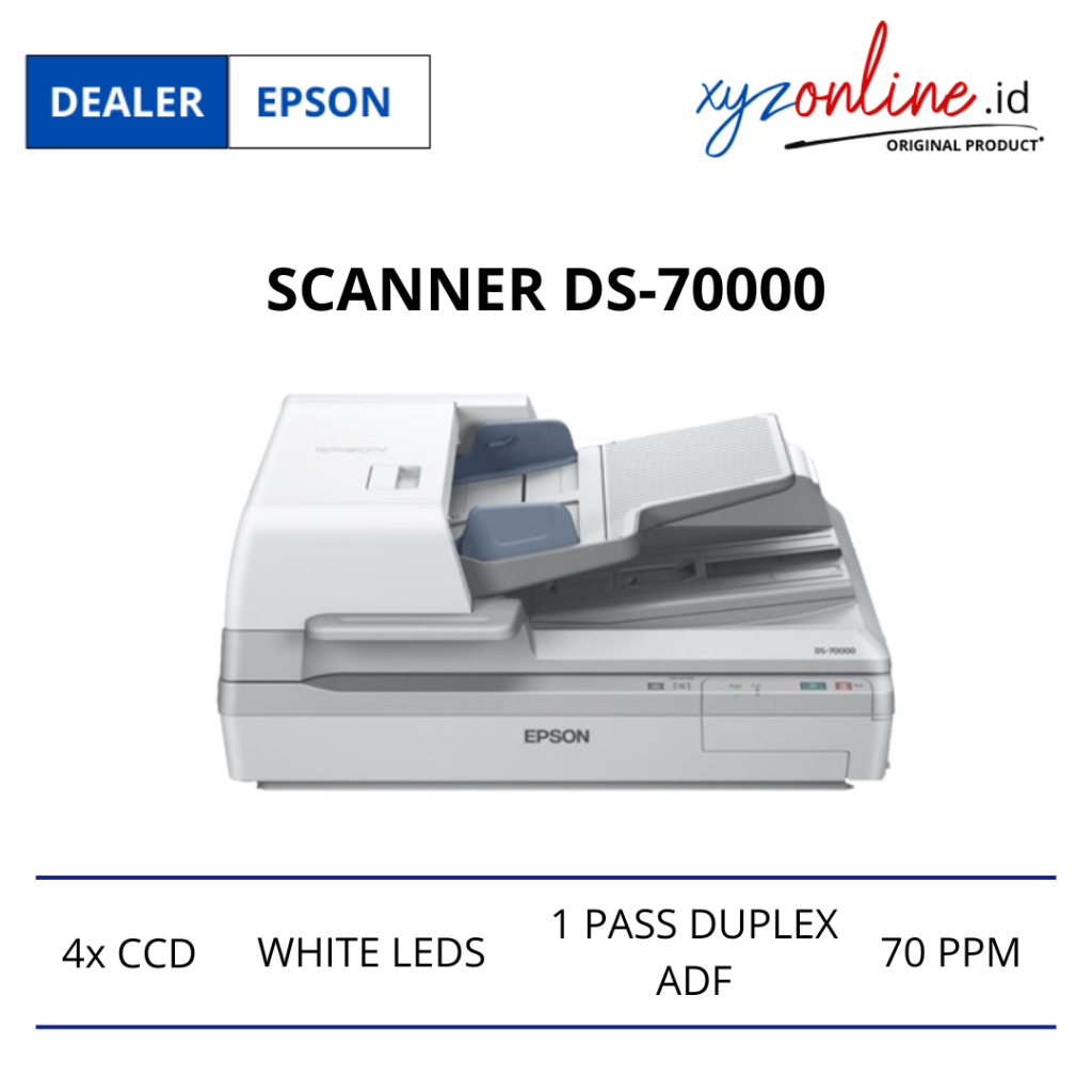 Scanner Epson WorkForce DS-70000 A3 Pemindai Dokumen Flatbed A3 dengan ADF Dupleks
