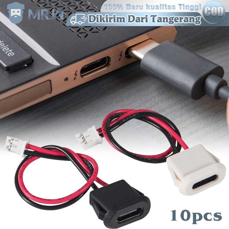 10pcs USB Type-C Female Konektor Kabel Charger 2pin Port USB Female Konektor