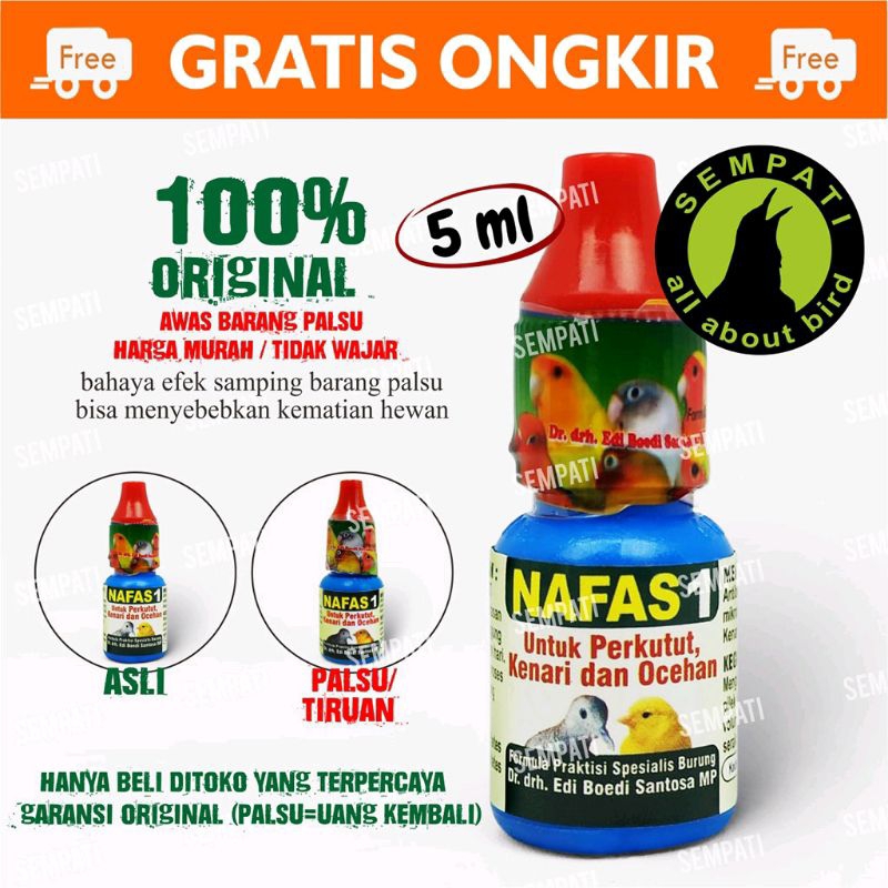NAFAS 1 DR.EDHI OBAT BURUNG SAKIT PILEK BATUK ASMA SUARA SERAK OBAT NAFAS 1 BURUNG UNTUK SEMUA JENIS