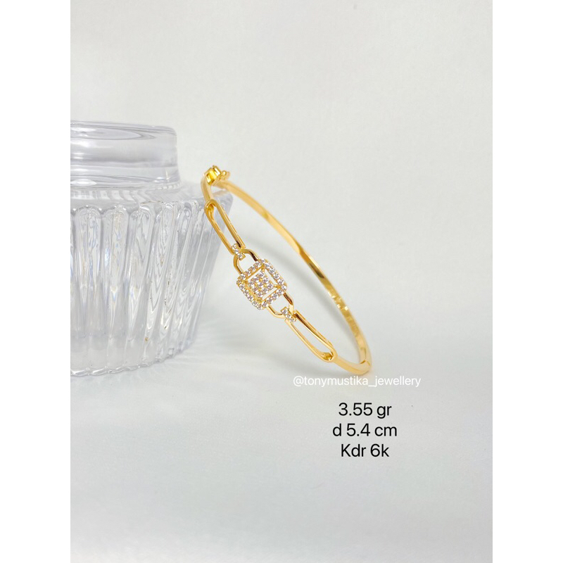 Gelang Emas Model Mata Putih Gold 6K