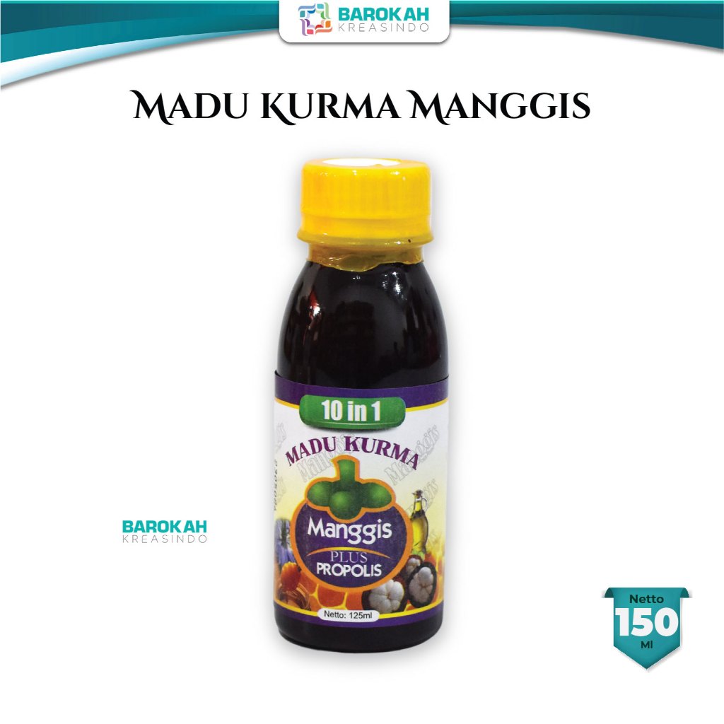 

Madu Kurma Manggis Plus Royal Jeli, Vitamin Nafsu Makan 125ml Plus Propolis 10 in 1 Original