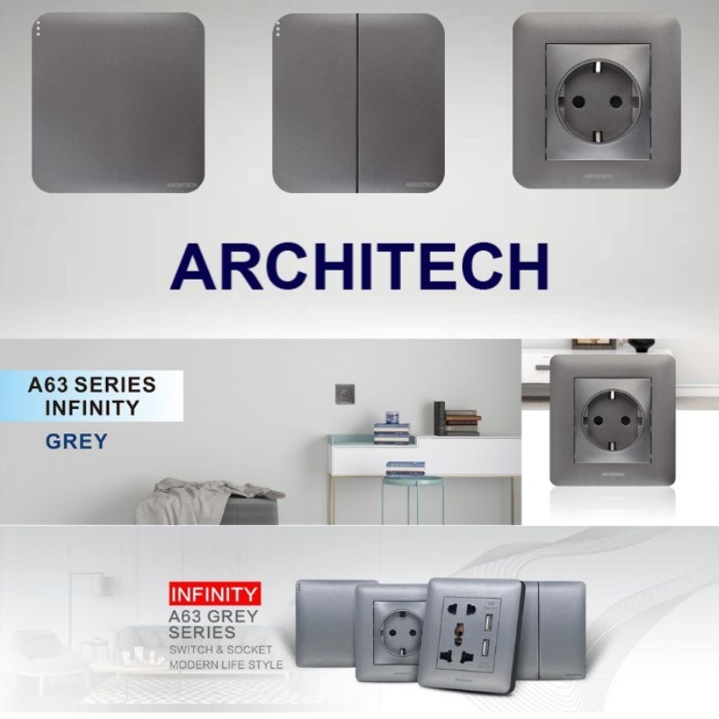 Architech Saklar Infinity A63 Grey Series