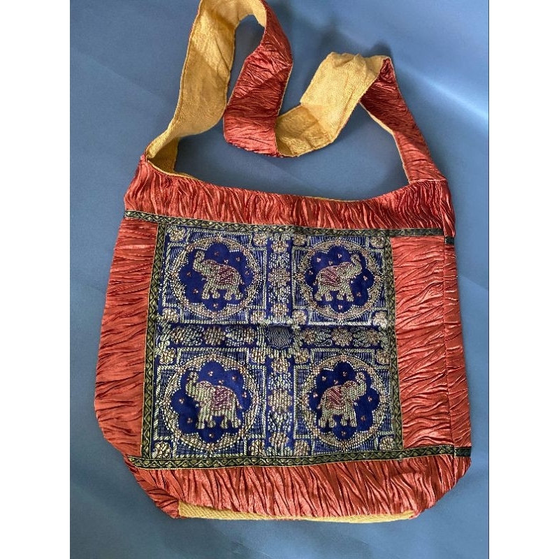 Tas Selempang / Sling Bag Bata Teracotta Original India Motif Gajah