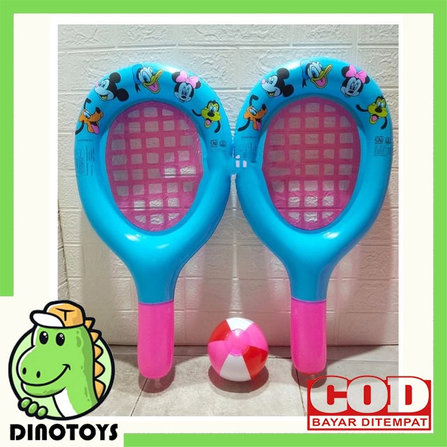 Dinotoys Ma46 Mainan Anak Balon Raket Terdiri 2 Raket Dan 1 Bola Uk 62X32Cm