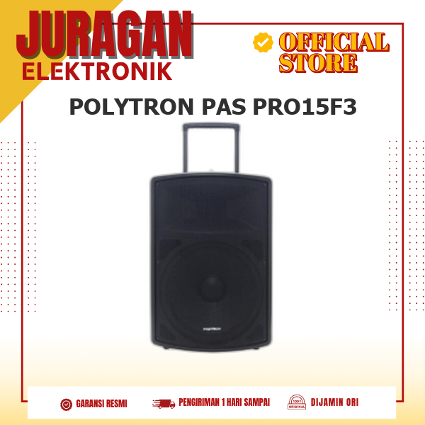 POLYTRON PAS PRO15F3 SPEAKER PORTABLE KARAOKE BLUETOOTH WIRELESS 15 INCH DUAL POWER BASS MIDDLE PASP