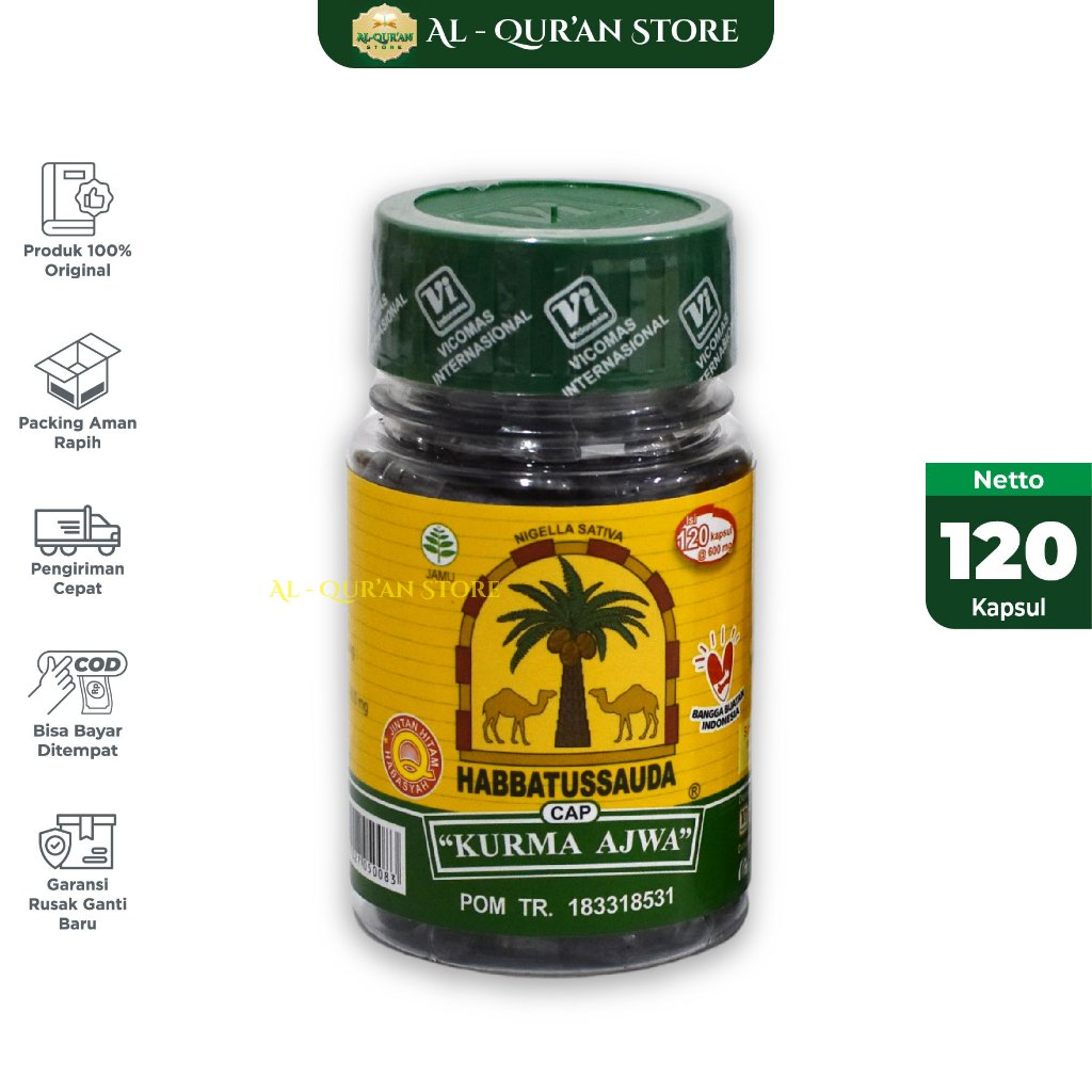 Habattusauda Cap Kurma Ajwa 120 Kpsl Habbatussauda Serbuk Jintan Hitam Habatusaudah Kapsul Habatussa