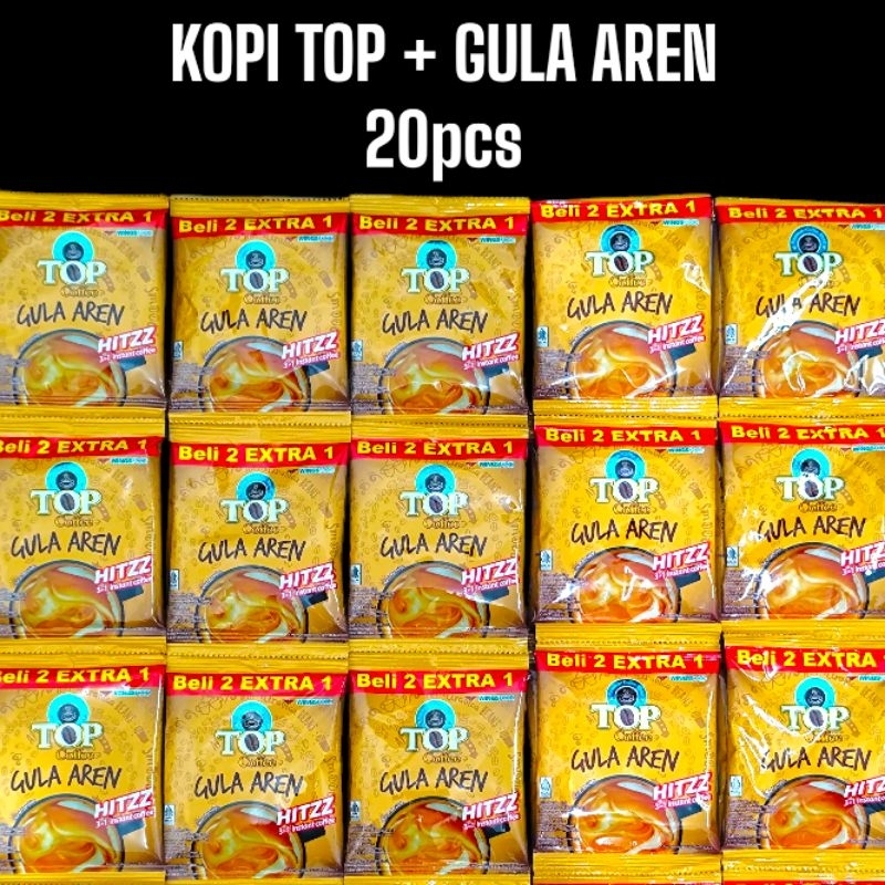 

20pcs.KOPI TOP + GULA AREN Coffee BUBUK INSTAN