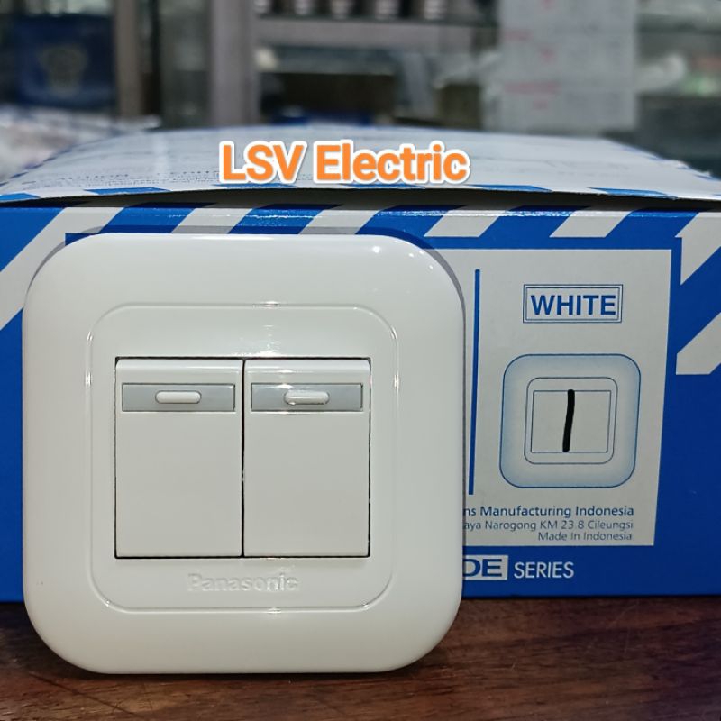 Saklar Seri PANASONIC WEJ 78029 W(2 GANG) WARNA PUTIH DAN ORIGINAL