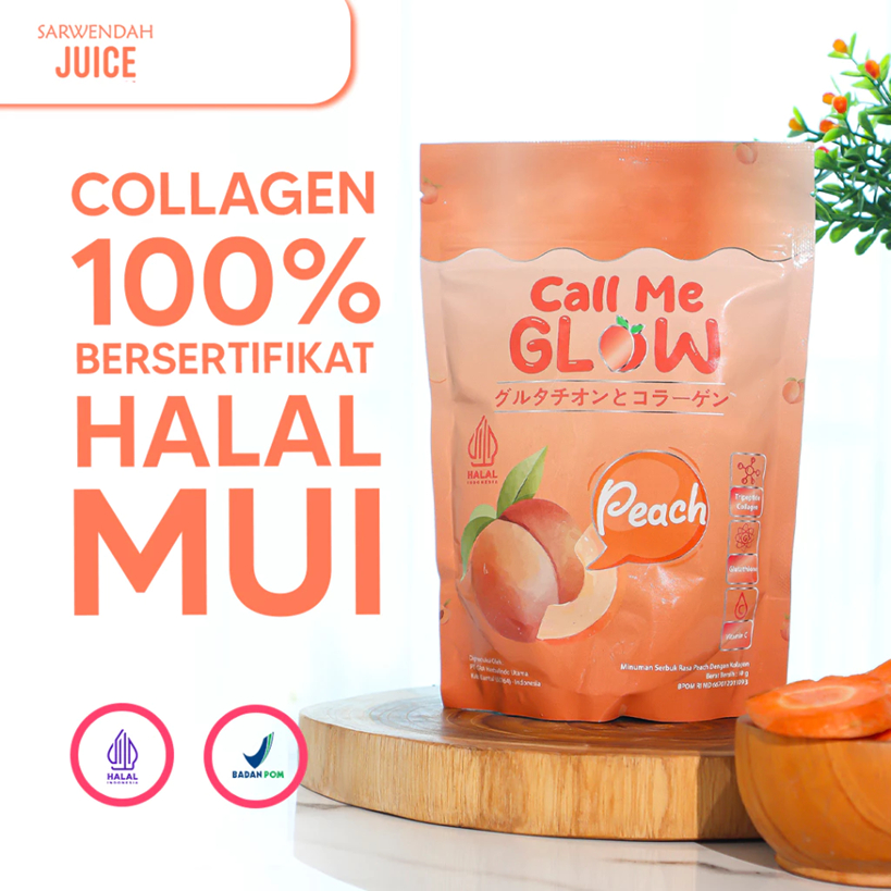 Sarwendah Juice (Call Me Glow 50gr) Sarwendah Call Me Glow Collagen Rasa Peach 50gr